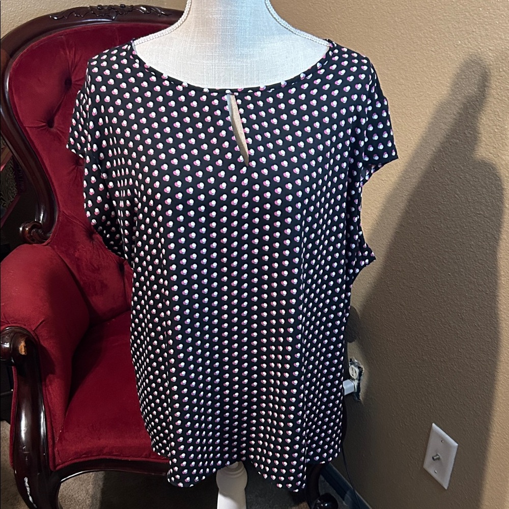 Van Heusen Black and White Polka Dot Blouse